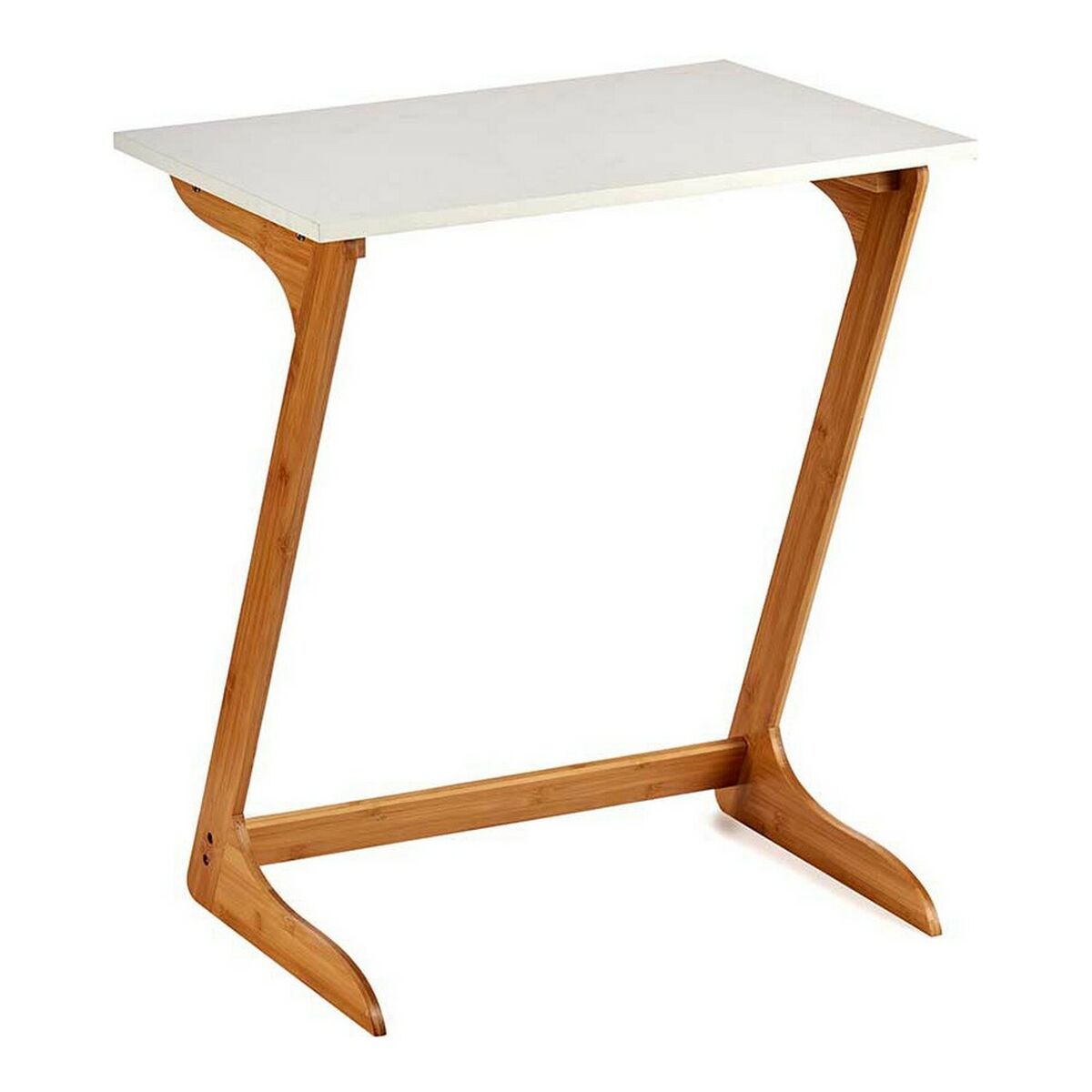 Side table Brown White Bamboo (40 x 68,5 x 60 cm)