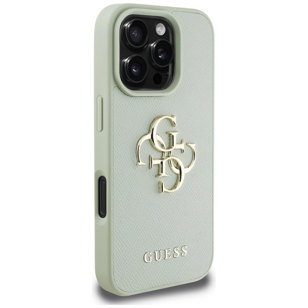 Guess Grained Big 4G Logo Small Classic Logo Apple iPhone 16 Pro green