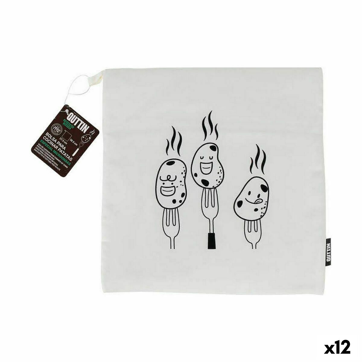 Potato cooking bag Quttin Microwave 27,5 x 28,5 cm (12 Units)