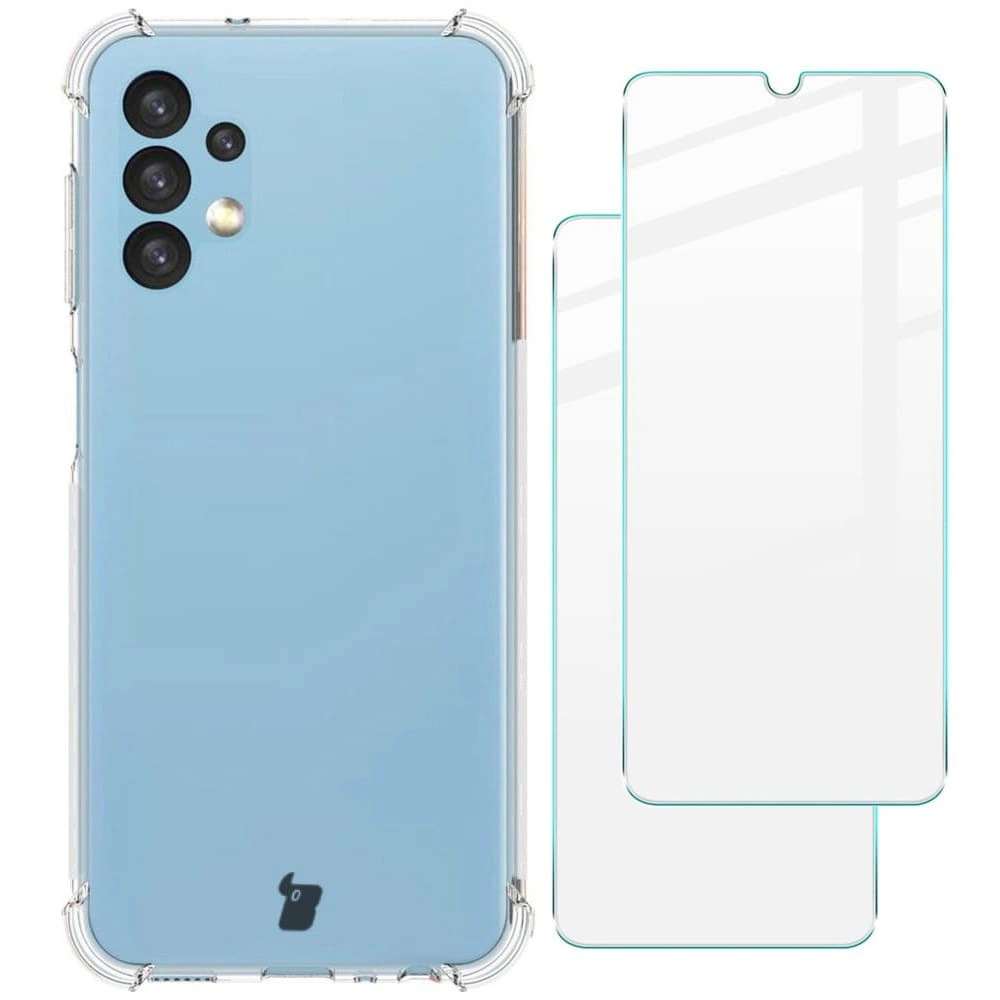 Bizon Case Clear Pack case + 2x screen glass Samsung Galaxy A13 4G clear