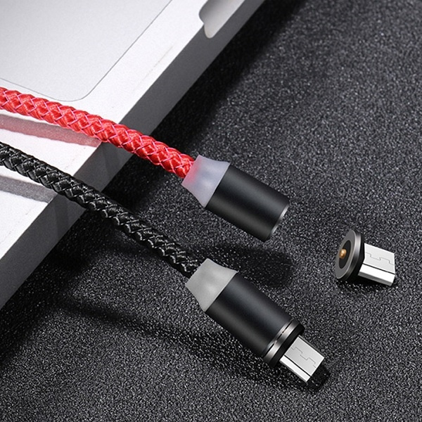 USAMS Magnetic Nylon Cable U-Sure microUSB 1m 2.1A red SJ294USB02 (US-SJ294)