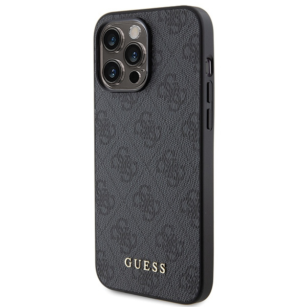 Guess GUHCP15XG4GFGR Apple iPhone 15 Pro Max hard case 4G Metal Gold Logo grey