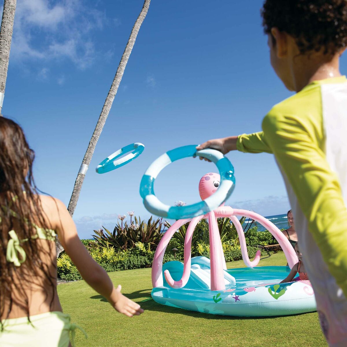 Inflatable Paddling Pool for Children Intex Octopus 229 L 243 x 183 x 150 cm Octopus