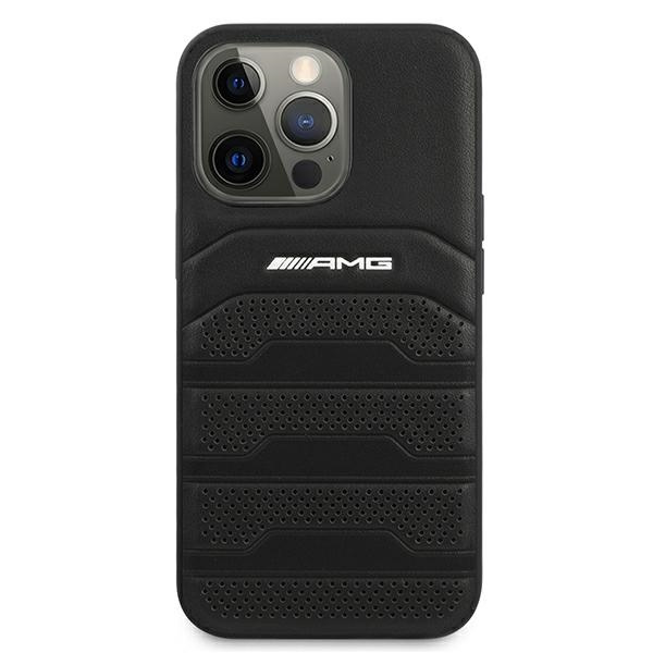 Mercedes AMG AMHCP13LGSEBK Apple iPhone 13 Pro black hardcase Leather Debossed Lines
