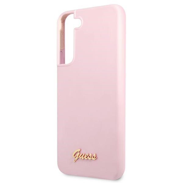 Guess GUHCS22MLSLMGLA Samsung Galaxy S22+ Plus lavender hardcase Silicone Script Metal Logo