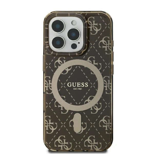 Guess GUHMP16LH4DTEW Apple iPhone 16 Pro hardcase IML 4G Background MagSafe brown