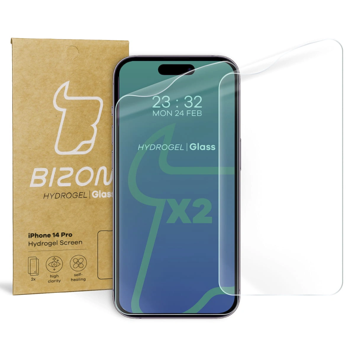 Bizon Glass Hydrogel Apple iPhone 14 Pro [2 PACK]