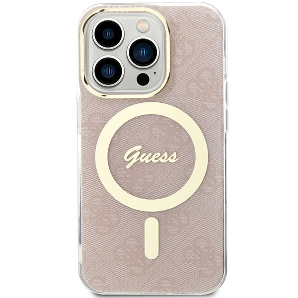Guess GUHMP15LH4STP Apple iPhone 15 Pro hardcase IML 4G MagSafe pink