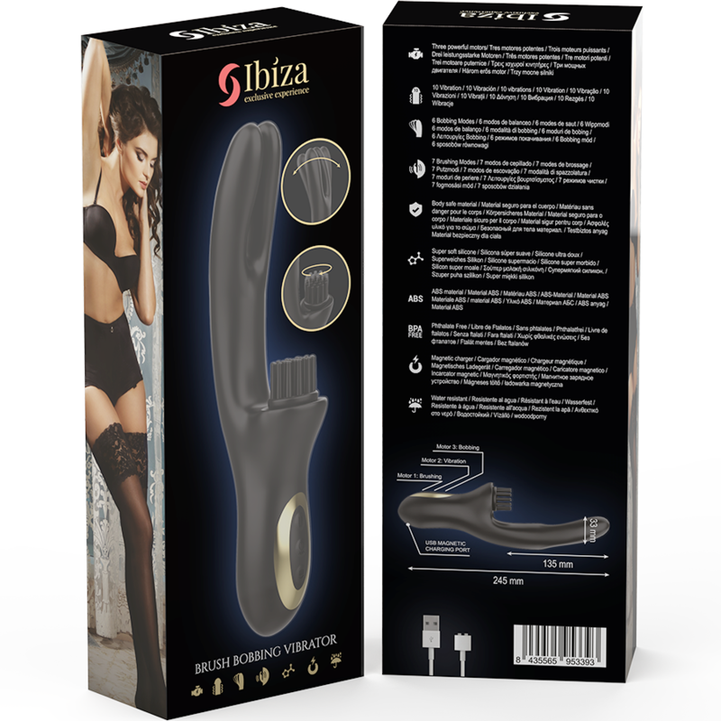IBIZA - DOUBLE VIBRATOR PINCHING BLACK