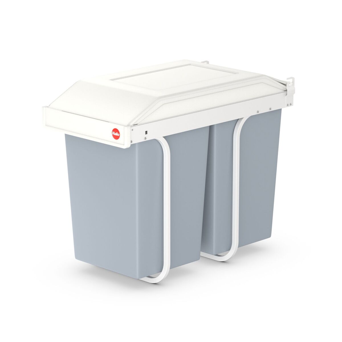 Waste bin Hailo Multi-Box duo L White Grey Cream Steel Plastic 2 drawers 14 L Integrable (2 Units)