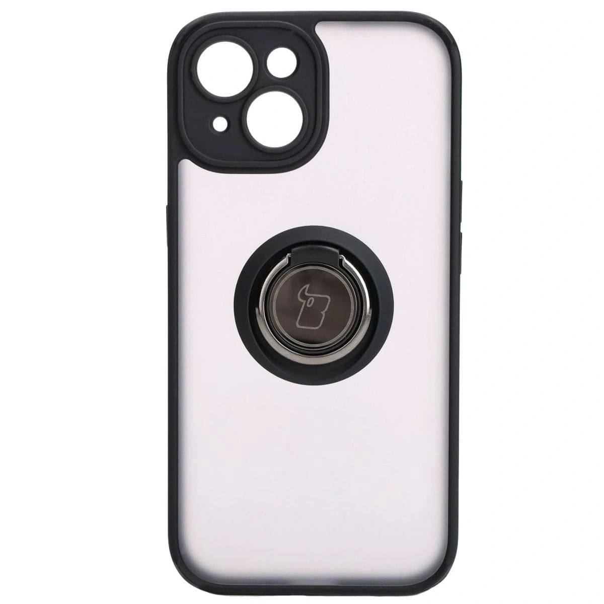 Bizon Case Hybrid Ring Apple iPhone 15 smoky with a black frame