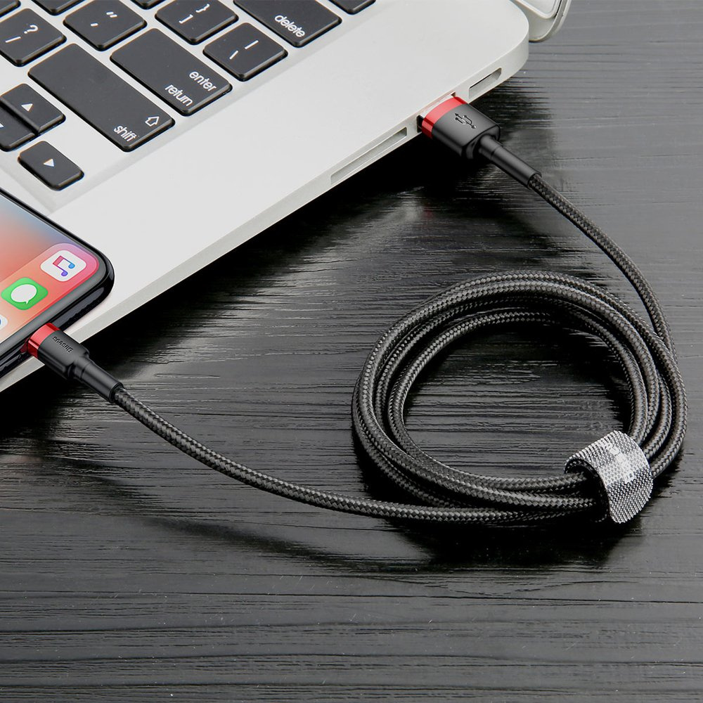 Baseus Cafule USB-A/Lightning Cable QC 3.0 2A 3M black-red