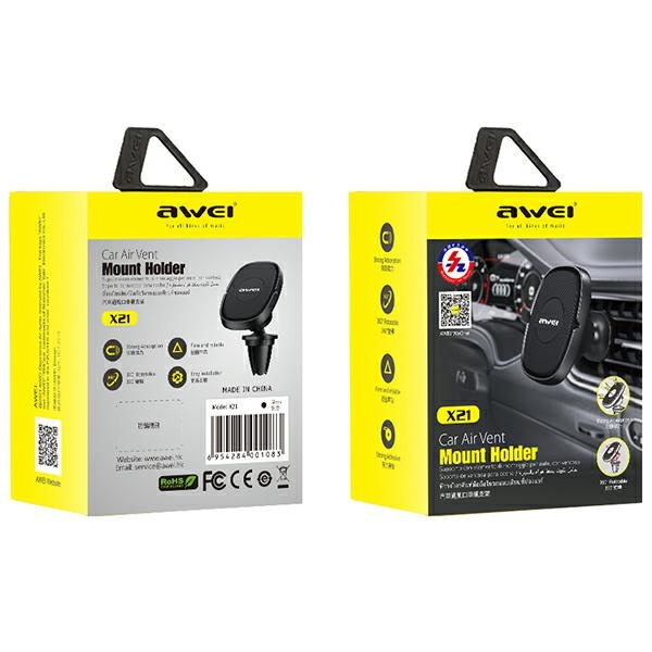 AWEI X21 Air Vent Magnetic Car Mount Black 