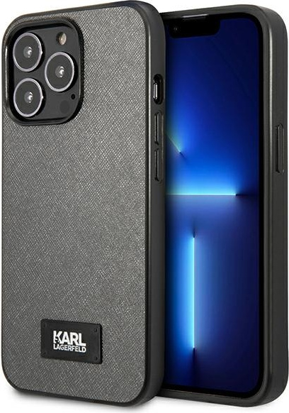 Karl Lagerfeld KLHCP13XSFMP2DG Apple iPhone 13 Pro Max hardcase silver Saffiano Plaque