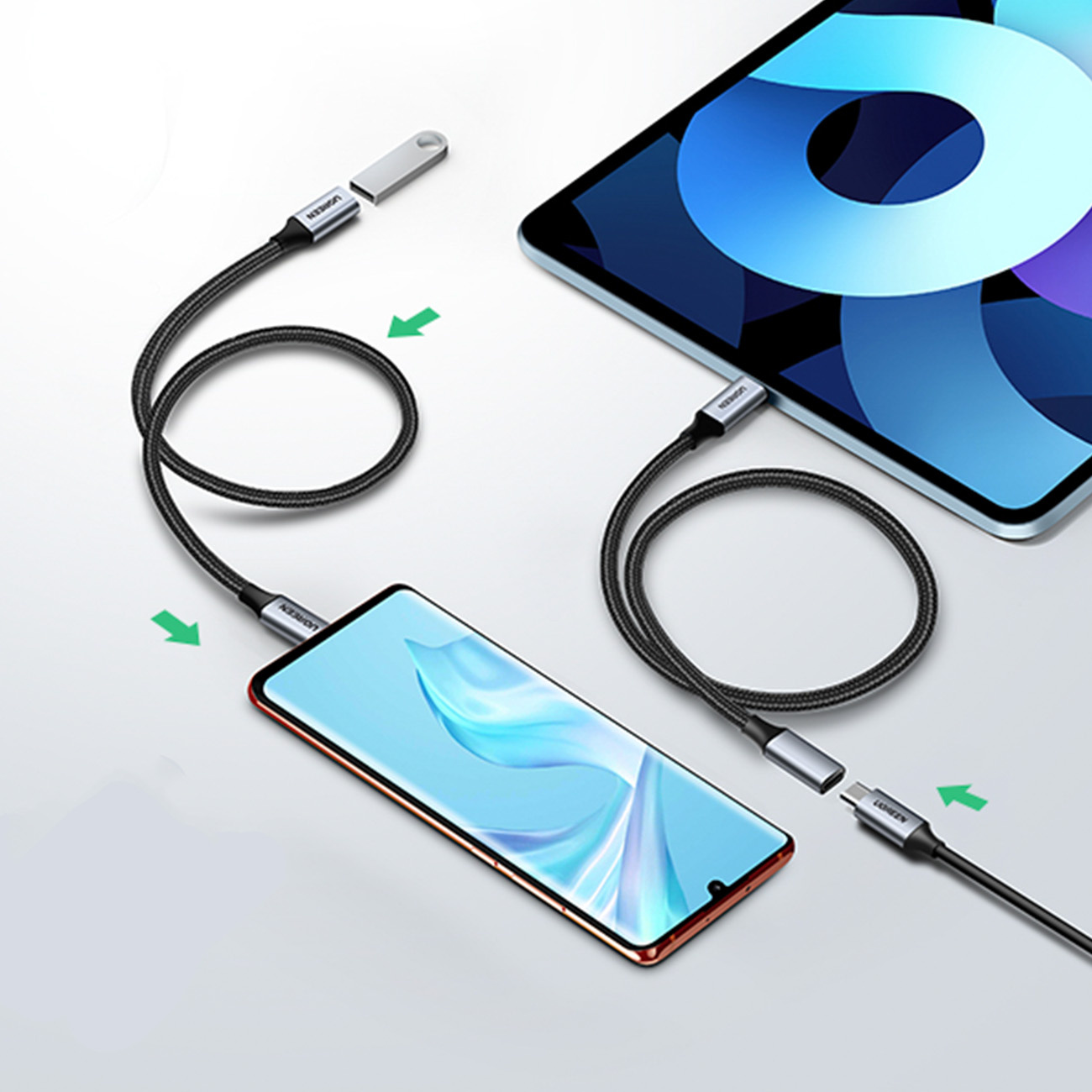 UGREEN US372 USB-C 3.1 Extension Cable 10Gb/s 1m gray