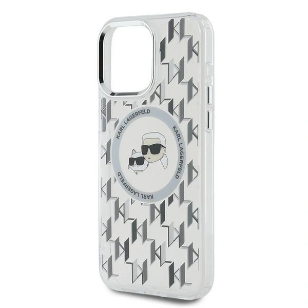Karl Lagerfeld KLHMP15LHMCKMHT Apple iPhone 15 Pro IML Monogram Karl&Choupette Head MagSafe transparent