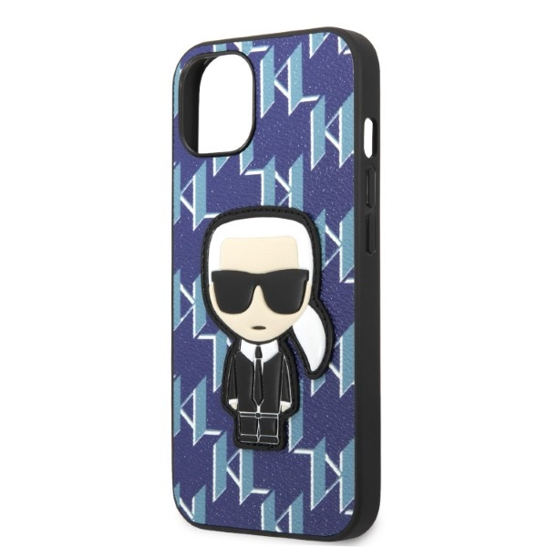 Karl Lagerfeld KLHCP13SPMNIKBL Apple iPhone 13 mini hardcase blue Monogram Ikonik Patch