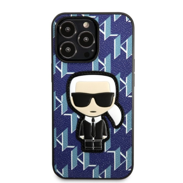 Karl Lagerfeld KLHCP13XPMNIKBL Apple iPhone 13 Pro Max hardcase blue Monogram Ikonik Patch