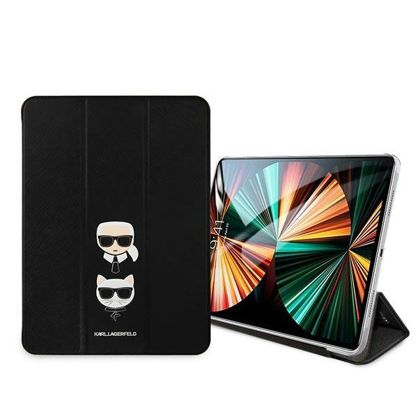 Karl Lagerfeld KLFC11OKCK Apple iPad Pro 11 2021 3 Gen Book Cover black Saffiano Karl&Choupette