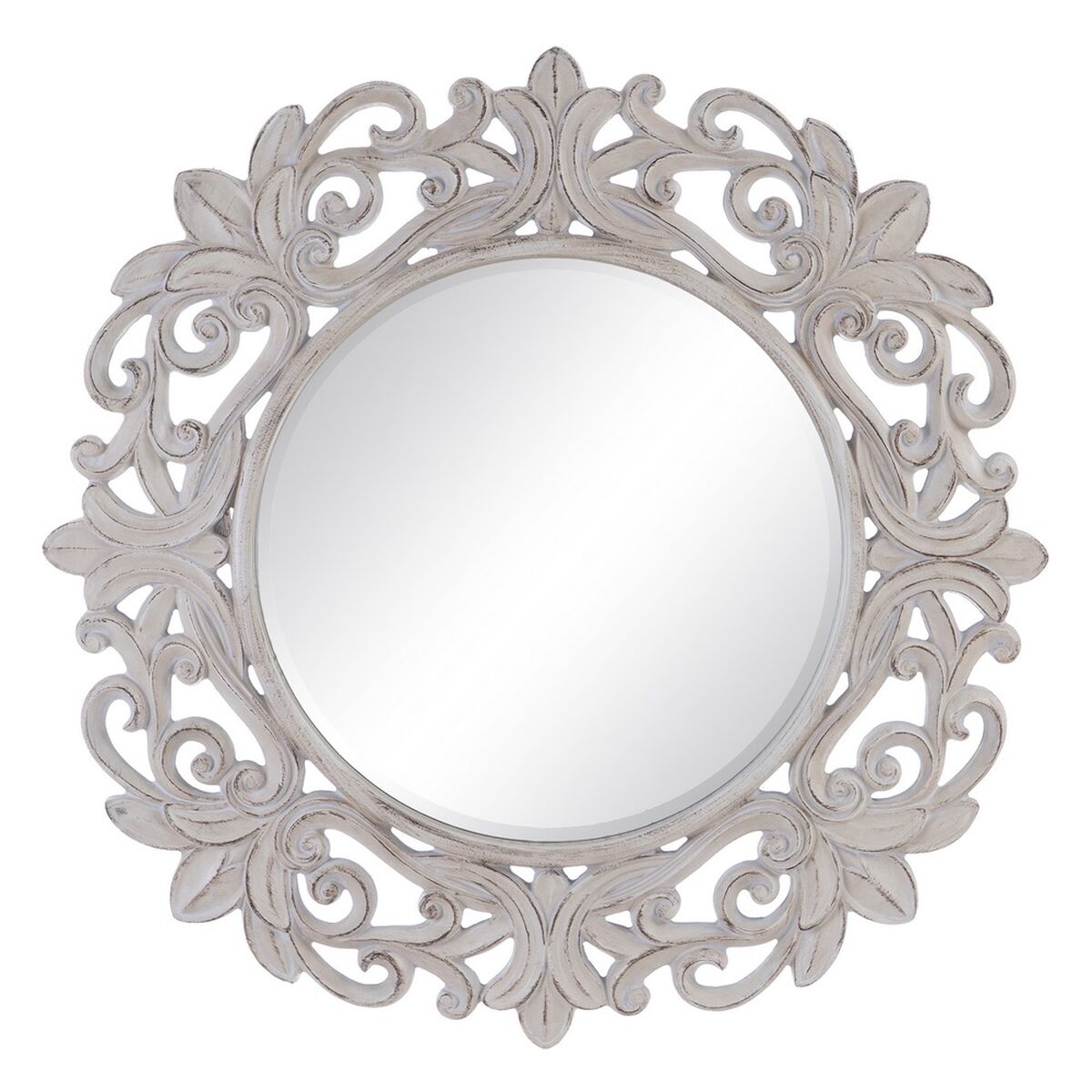 Wall mirror 122,7 x 4,8 x 122,7 cm Crystal White Polyurethane
