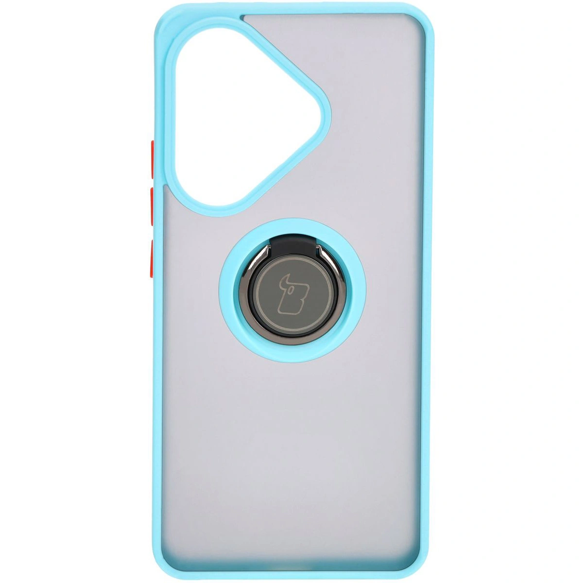 Bizon Case Hybrid Ring Xiaomi Poco F6 smoky with a light blue frame