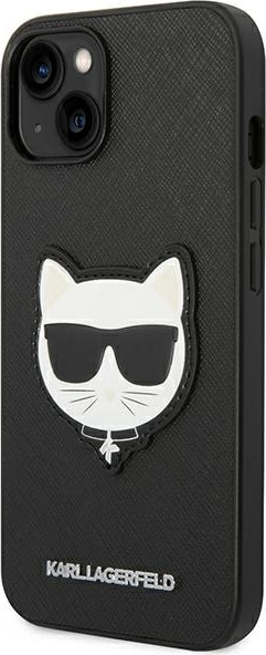 Karl Lagerfeld KLHCP14MSAPCHK Apple iPhone 14 Plus hardcase black Saffiano Choupette Head Patch