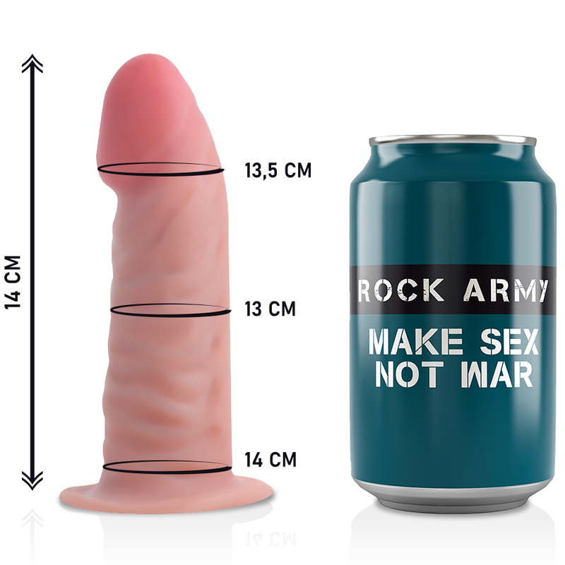 ROCKARMY - HARNESS + DUAL DENSITY TIGER REALISTIC DILDO 14CM