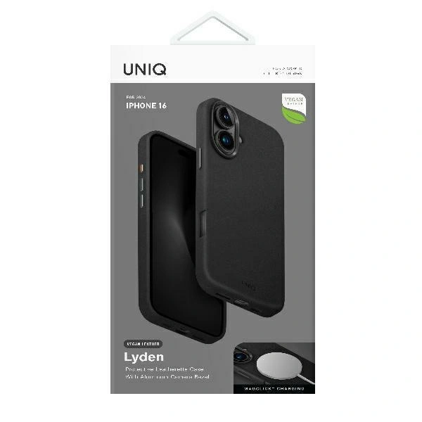 Etui UNIQ Lyden do Apple iPhone 16 Magclick Charging czarny/dallas black