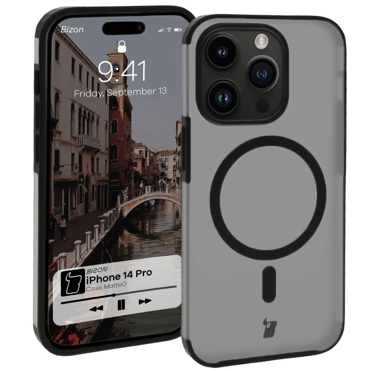 Bizon Case MatteO Apple iPhone 14 Pro transparent with black frame