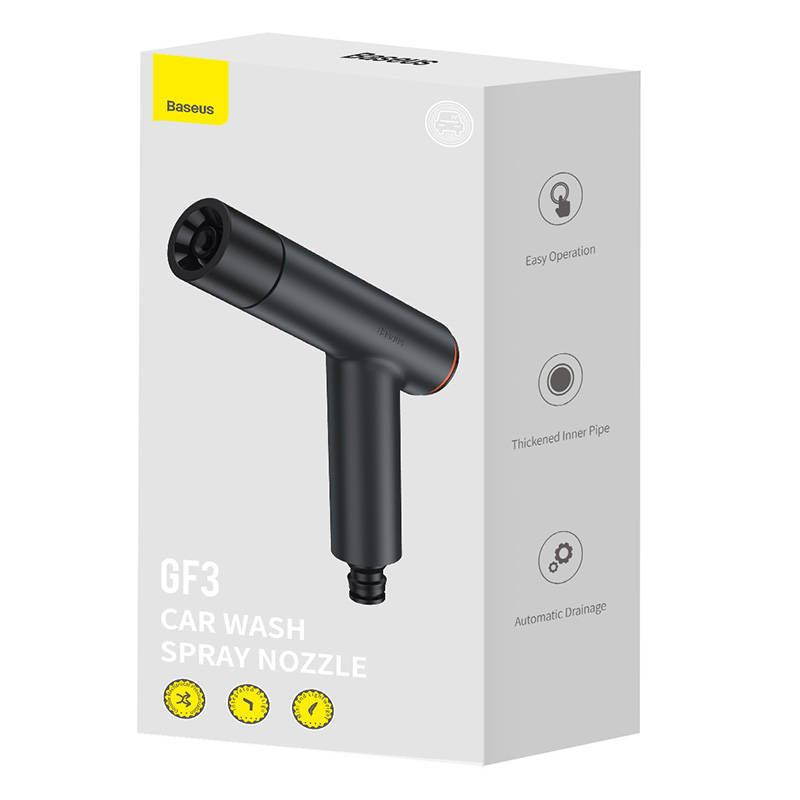 Baseus GF3 Car Wash Spray Nozzle High Pressure Vehicle Cleaning Water Spray Gun black