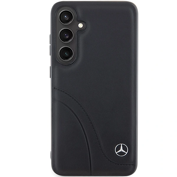 Mercedes MEHCS24S23RBCSK Samsung Galaxy S24 hardcase Leather Curved Stitches black
