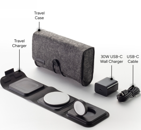 Mophie Travel Charger 3in1 MagSafe wireless charger (black)
