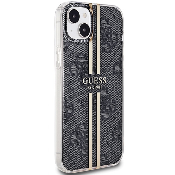 Guess GUHCP15MH4PSEGK Apple iPhone 15 Plus / 14 Plus hardcase IML 4G Gold Stripe black