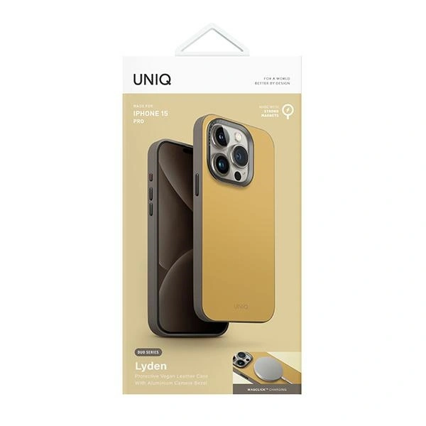 UNIQ Lyden DS Apple iPhone 15 Pro Magclick Charging canary yellow-flint grey