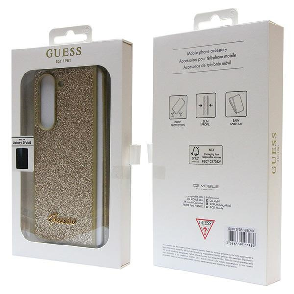 Guess GUHCZFD5HGGSHD Samsung Galaxy Z Fold 5 hardcase Glitter Script gold