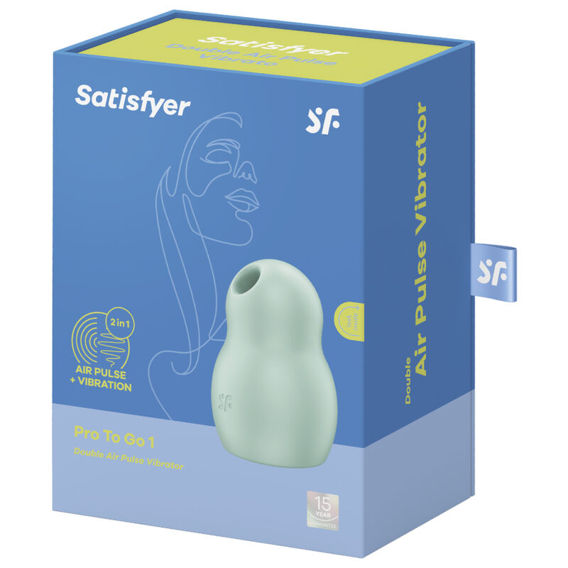 SATISFYER PRO TO GO 1 DOUBLE AIR PULSE STIMULATOR & VIBRATOR - GREEN