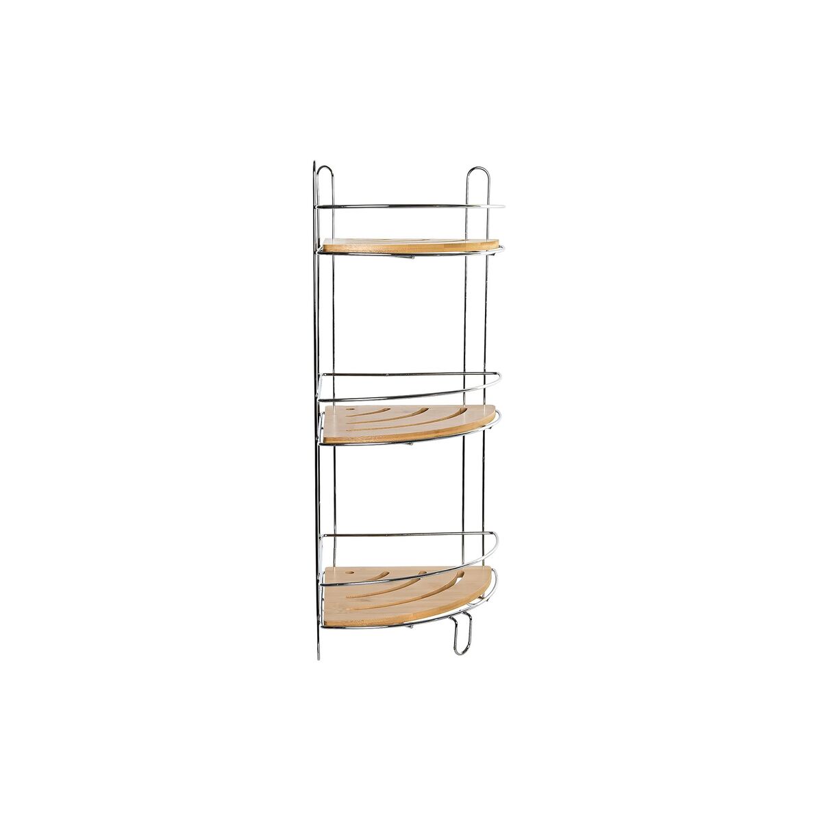 Bathroom Shelves DKD Home Decor 19,5 x 19,5 x 47 cm Natural Stainless chrome metal