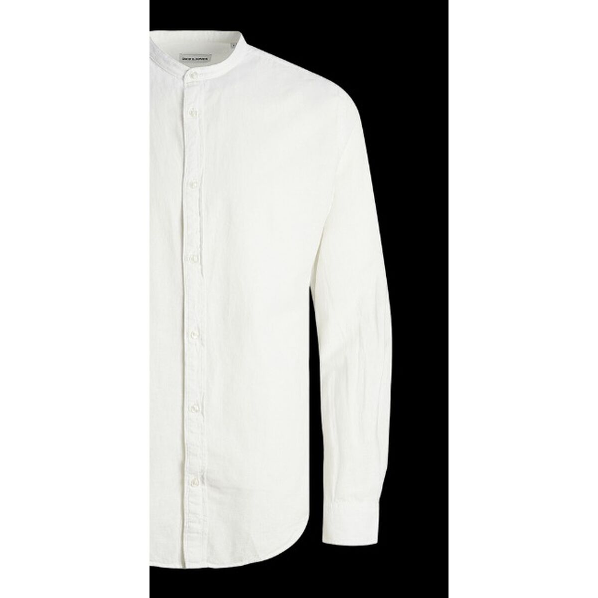 Men’s Long Sleeve Shirt Jack & Jones JJELINEN BLEND BAND 12248581 White
