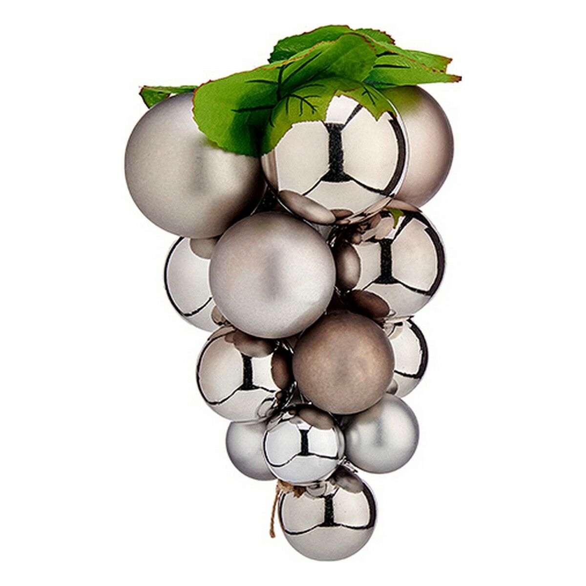 Christmas Baubles Small Grapes Silver Plastic 14 x 14 x 25 cm