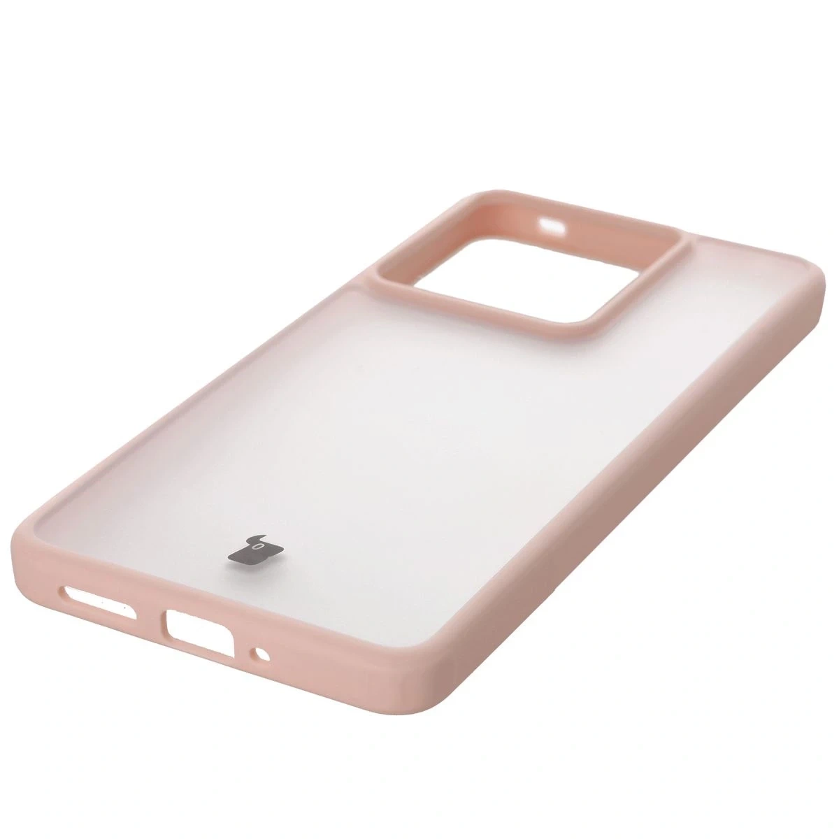 Etui Bizon Case Angelo do Realme GT 7 / 7T półprzezroczyste z różową ramką