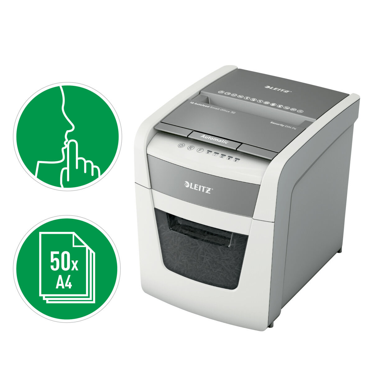 Paper Shredder Leitz IQ Autofeed 50X P4 20 L