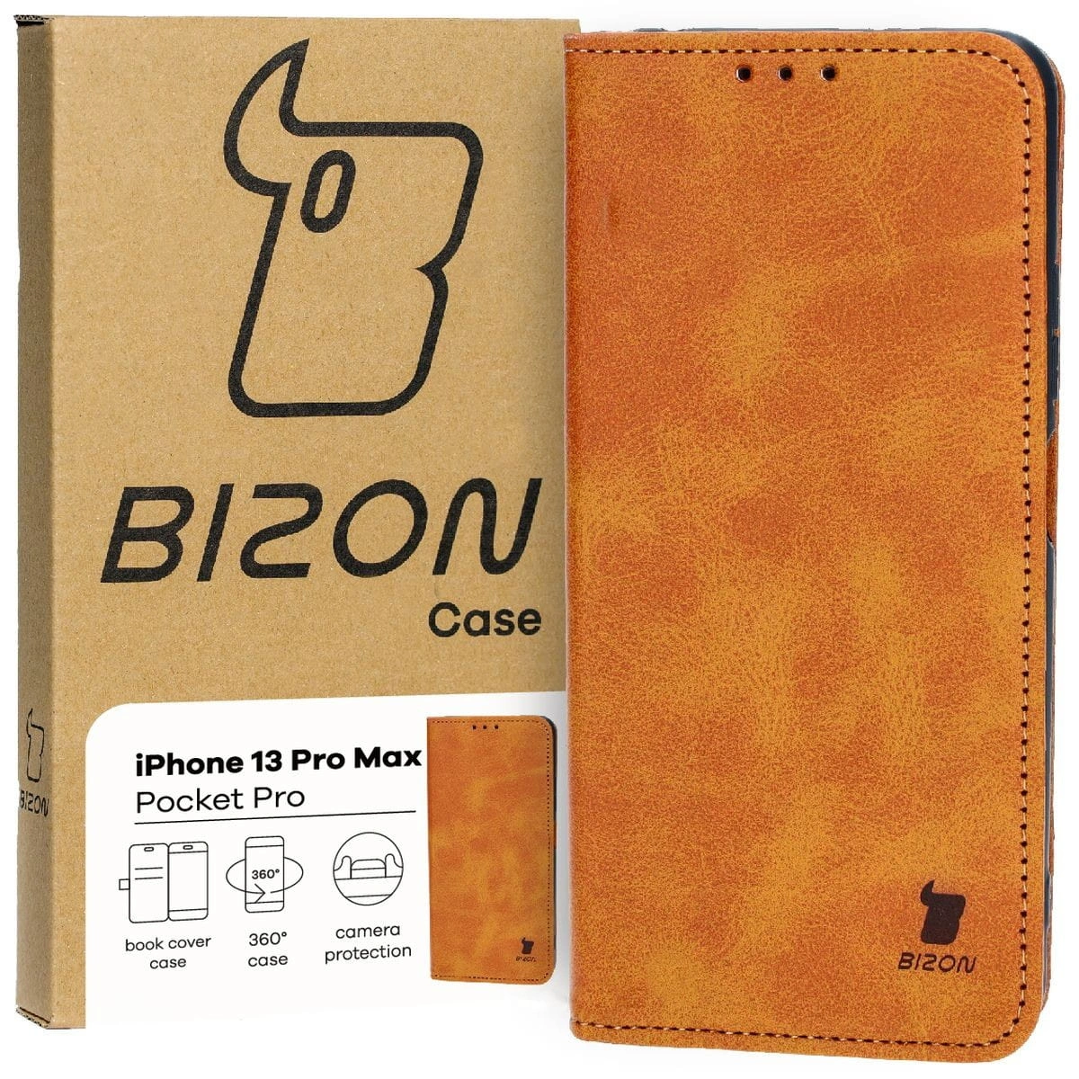 Bizon Case Pocket Pro Apple iPhone 13 Pro Max brown