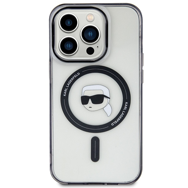 Karl Lagerfeld KLHMP15LHKHNOTK Apple iPhone 15 Pro hardcase IML Karl`s Head MagSafe transparent