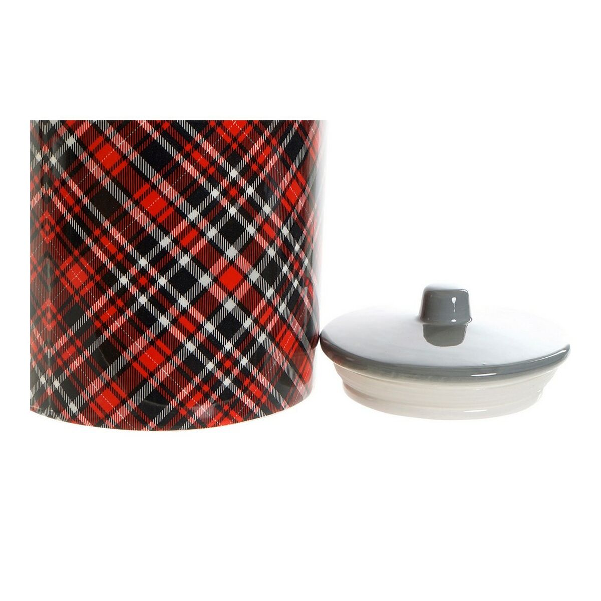 Tin DKD Home Decor Red Black Grey Dolomite 15 x 15 x 22 cm