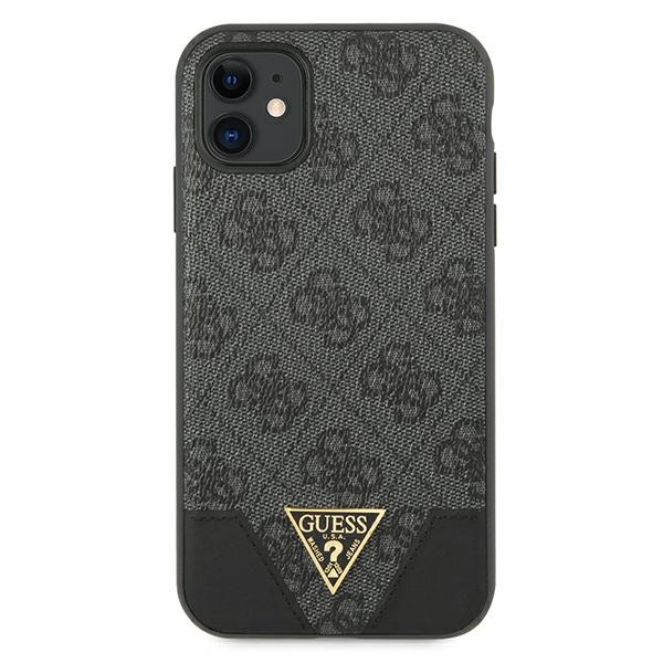 Guess GUHCN61PU4GHBK Apple iPhone 11 gray hardcase 4G Triangle Collection