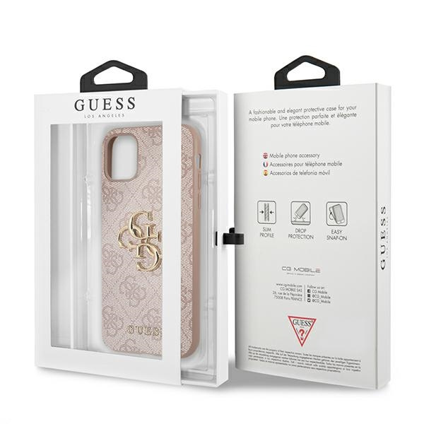 Guess GUHCN614GMGPI Apple iPhone 11 pink hardcase 4G Big Metal Logo
