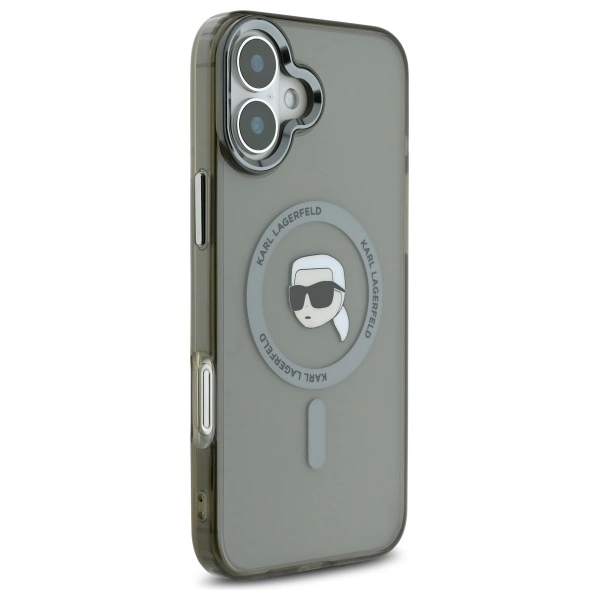 Karl Lagerfeld KLHMP16MHLSKIK Apple iPhone 16 Plus hardcase IML Metal Karl Head MagSafe black
