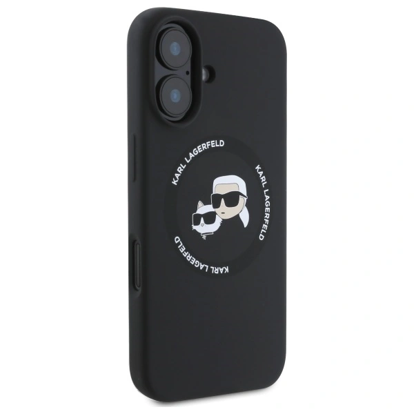 Karl Lagerfeld KLHMP16SSKCHTCK Apple iPhone 16 hardcase Silicone Karl&Choupette Heads MagSafe black