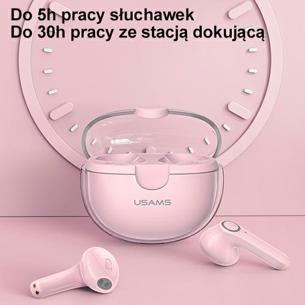 USAMS Earphones Bluetooth 5.1 TWS BU series pink BHUBU04