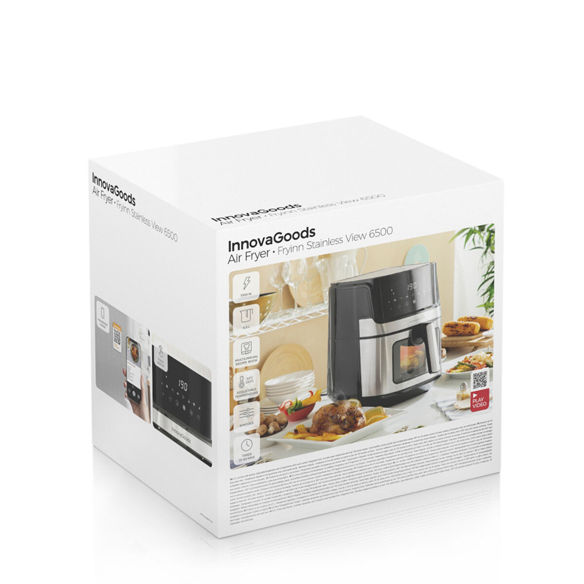 No-Oil Fryer InnovaGoods Fryinn View 6500 Black Stainless steel 1700 W 6,5 L No-Oil Fryer InnovaGoods Fryinn View 6500 Black Stainless steel 1700 W 6,5 L